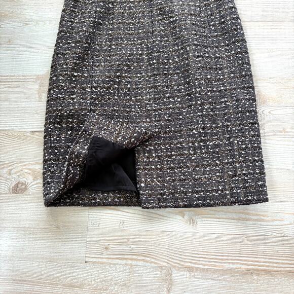 Boston Proper Tweed Jewel Sleeveless Shift‎ Dress | Black/Gold 6 - Picture 7 of 11